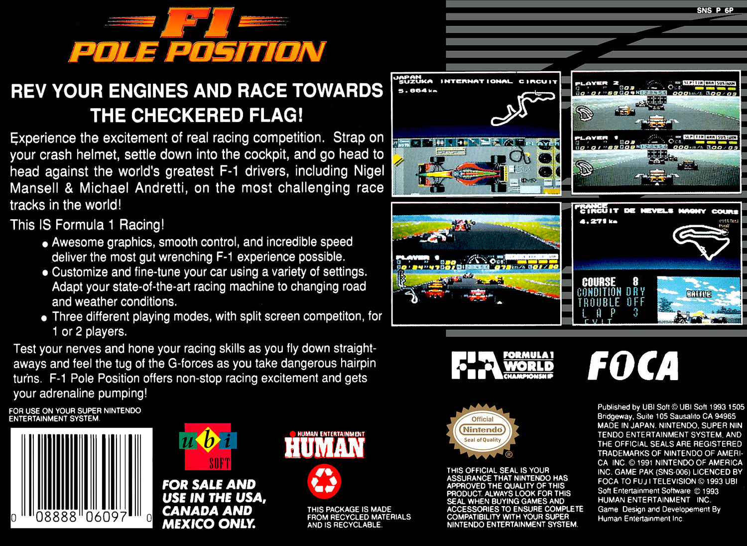 F1 Pole Position - Super Nintendo