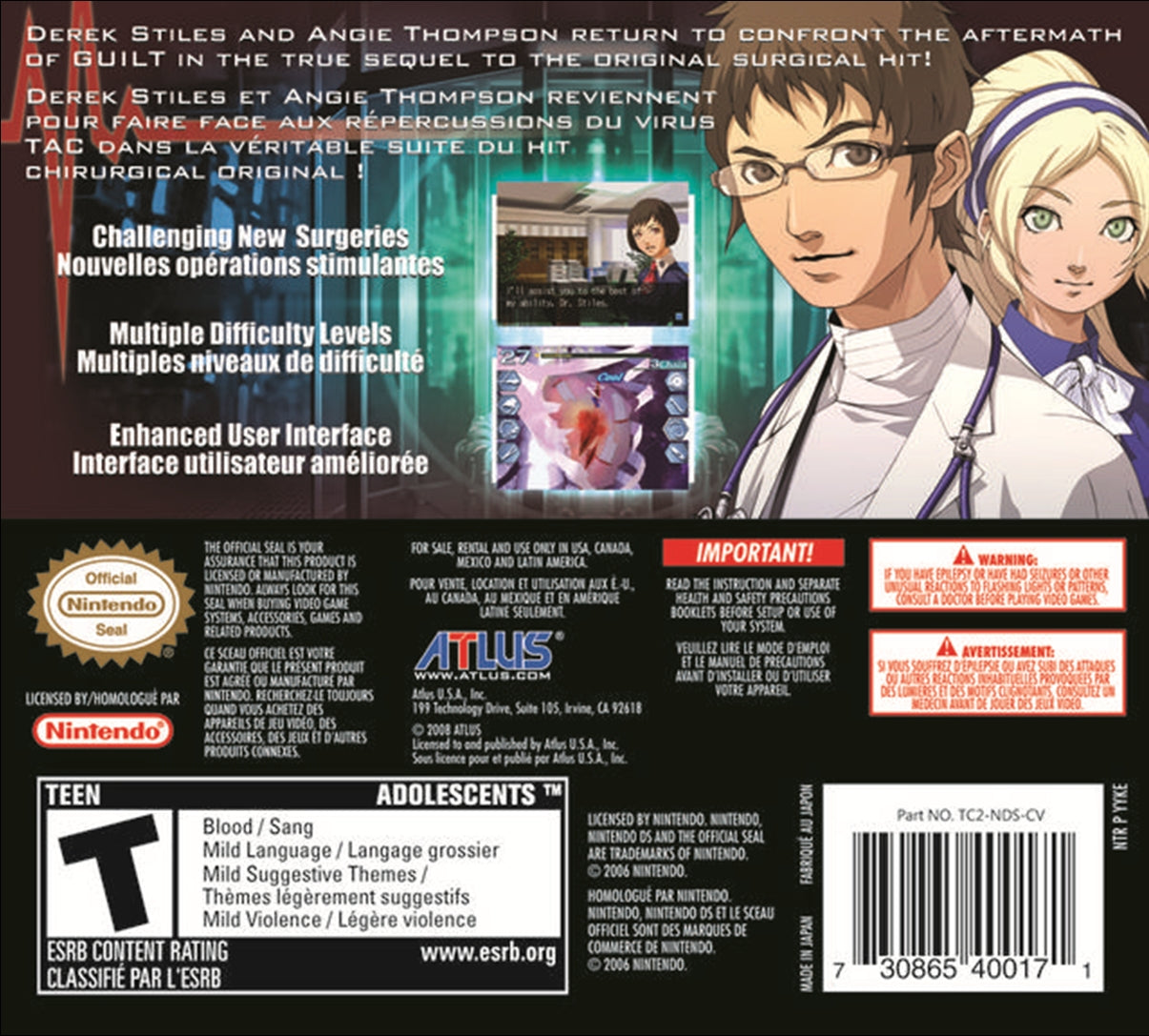 Trauma Center Under the Knife 2 - Nintendo DS
