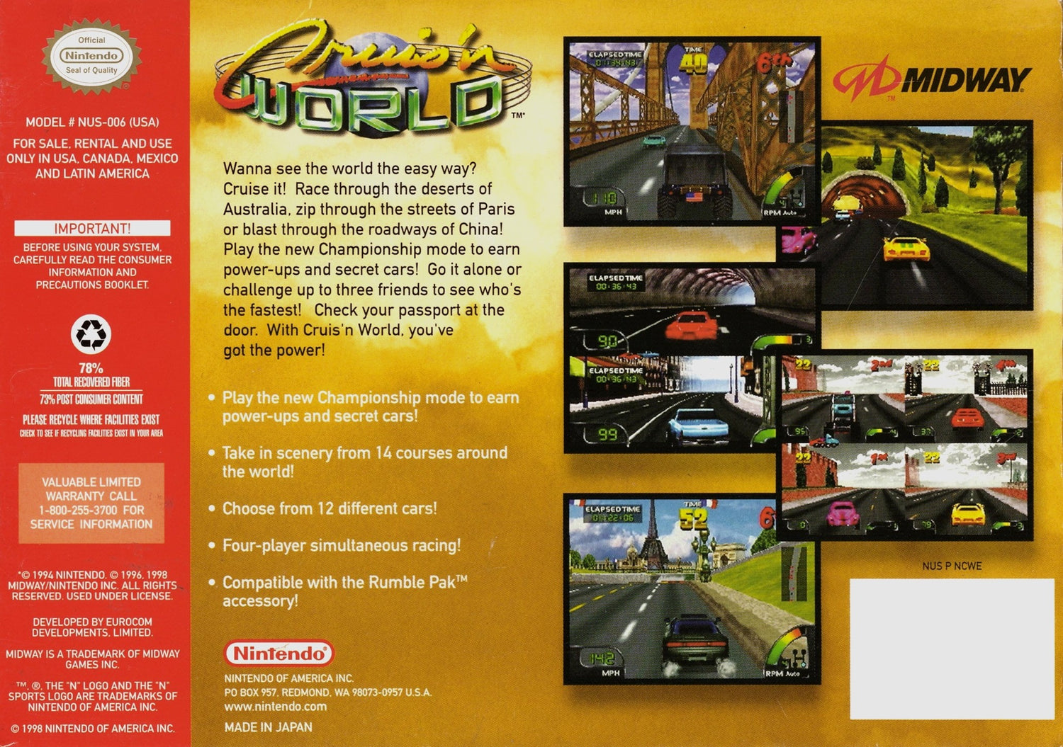 Cruis'n World - Nintendo 64