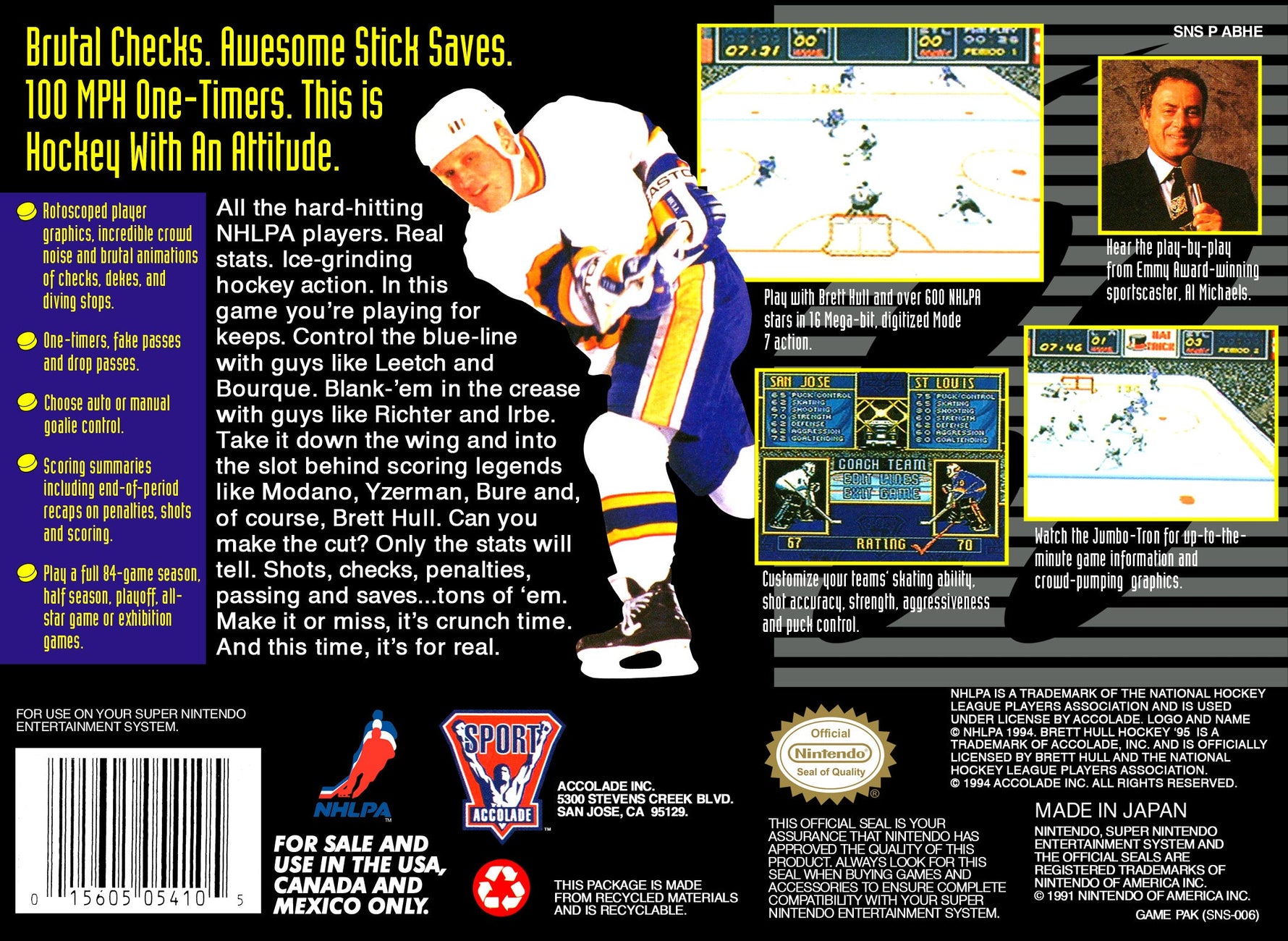Brett Hull Hockey '95 - Super Nintendo - Retro Island Gaming