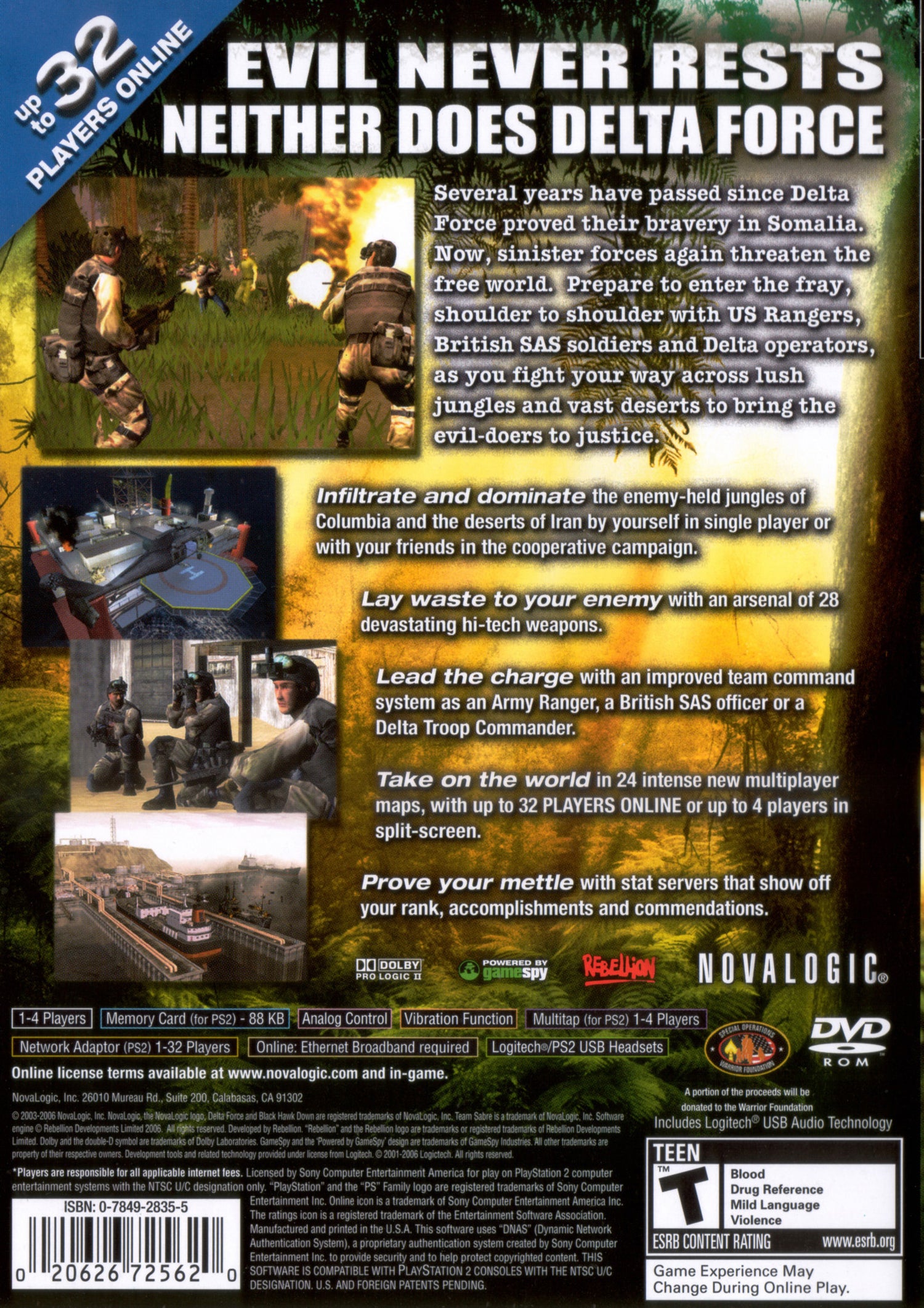 Delta Force Black Hawk Down Team Sabre - Playstation 2