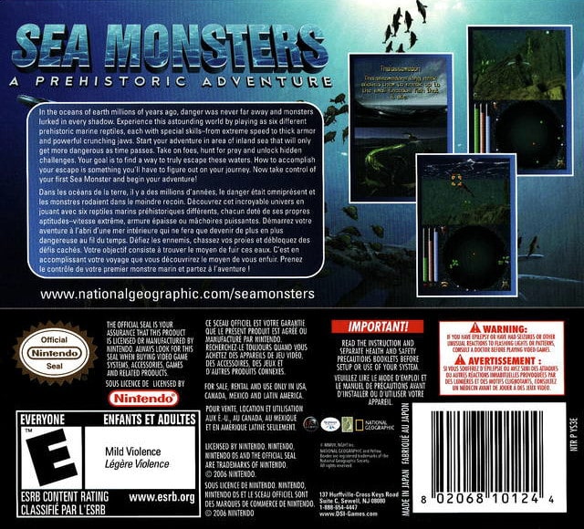 Sea Monsters Prehistoric Adventure - Nintendo DS