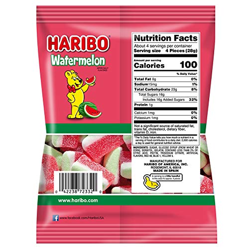 Haribo Watermelon Gummy Candy (4.1 Ounce Bag)