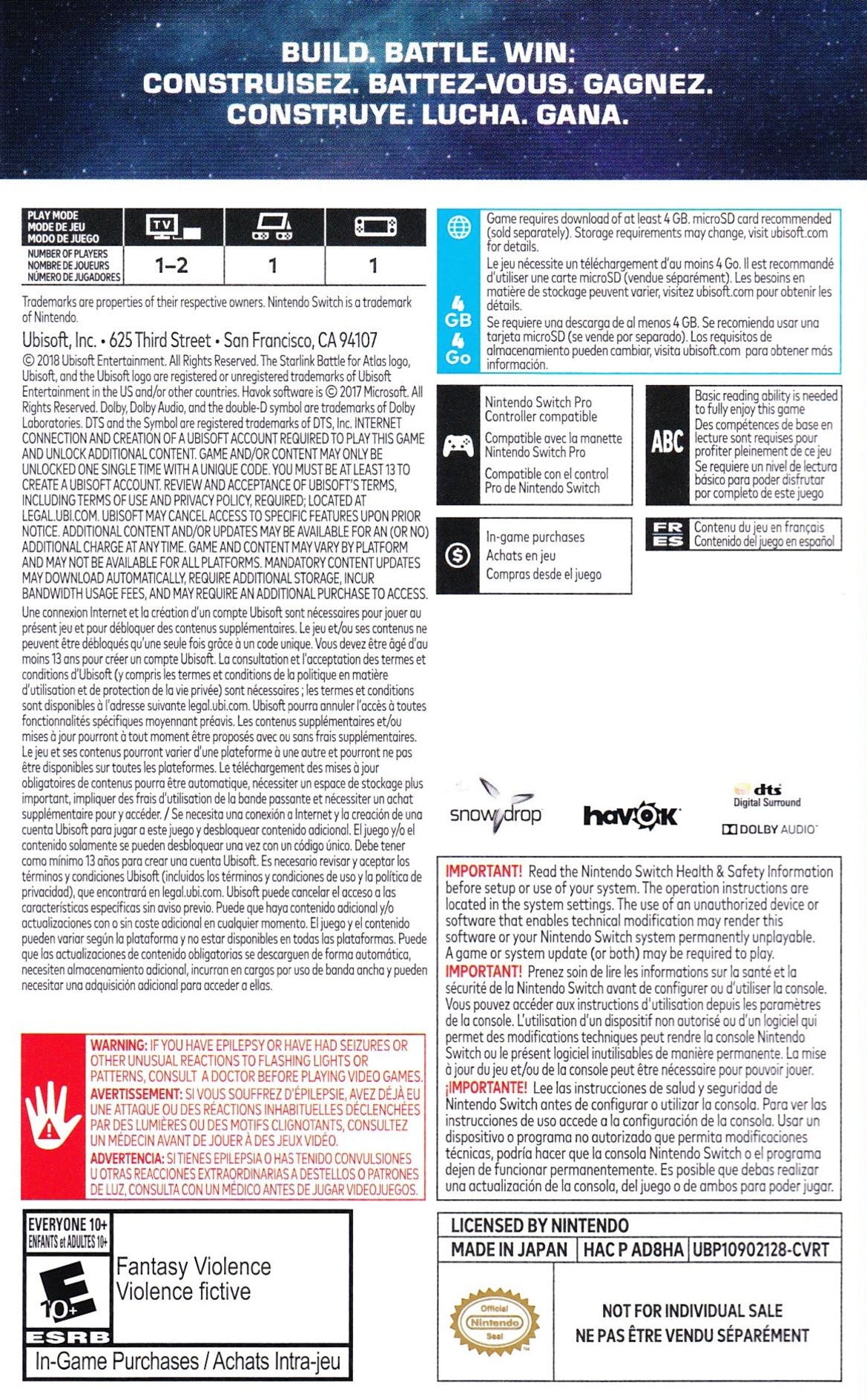 Starlink: Battle For Atlas - Nintendo Switch