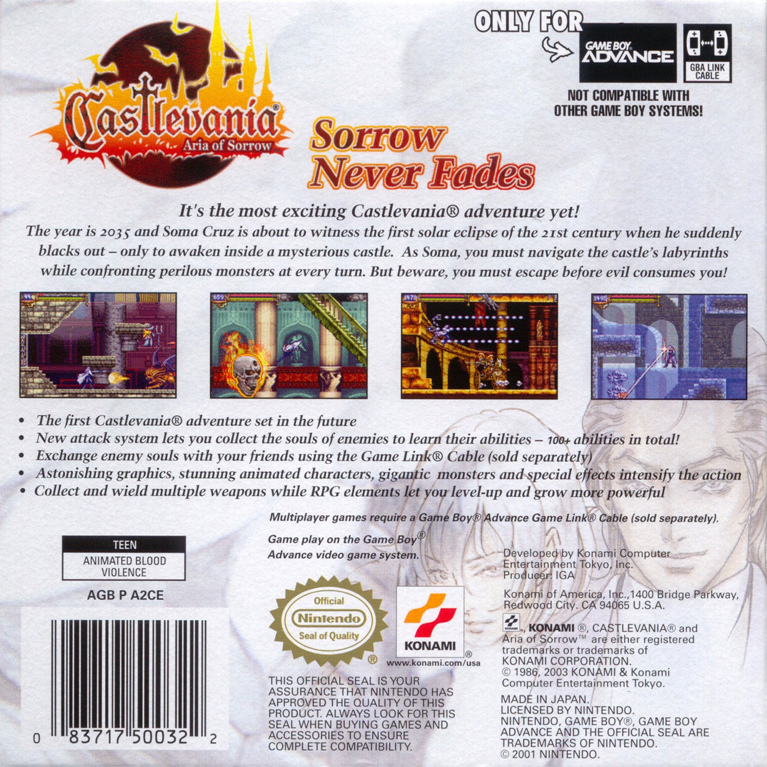 Castlevania Aria of Sorrow - GameBoy Advance
