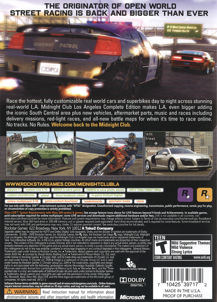 Midnight Club Los Angeles [Complete Edition] - Xbox 360