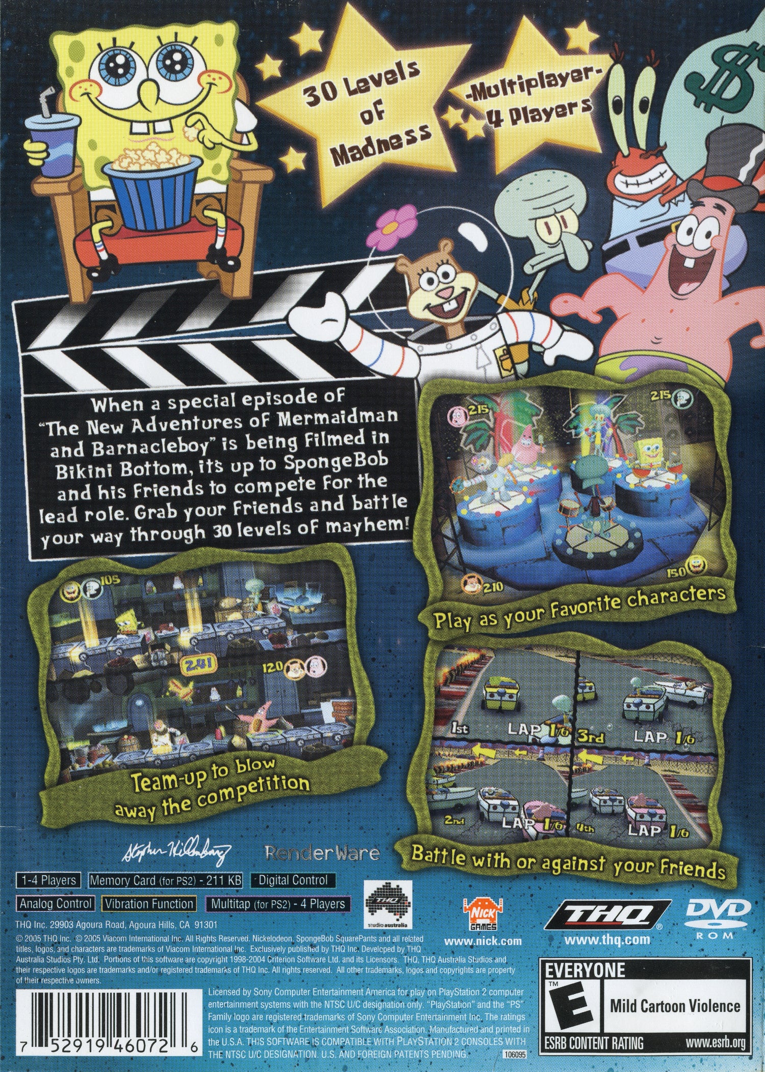 SpongeBob SquarePants Lights Camera Pants - Playstation 2