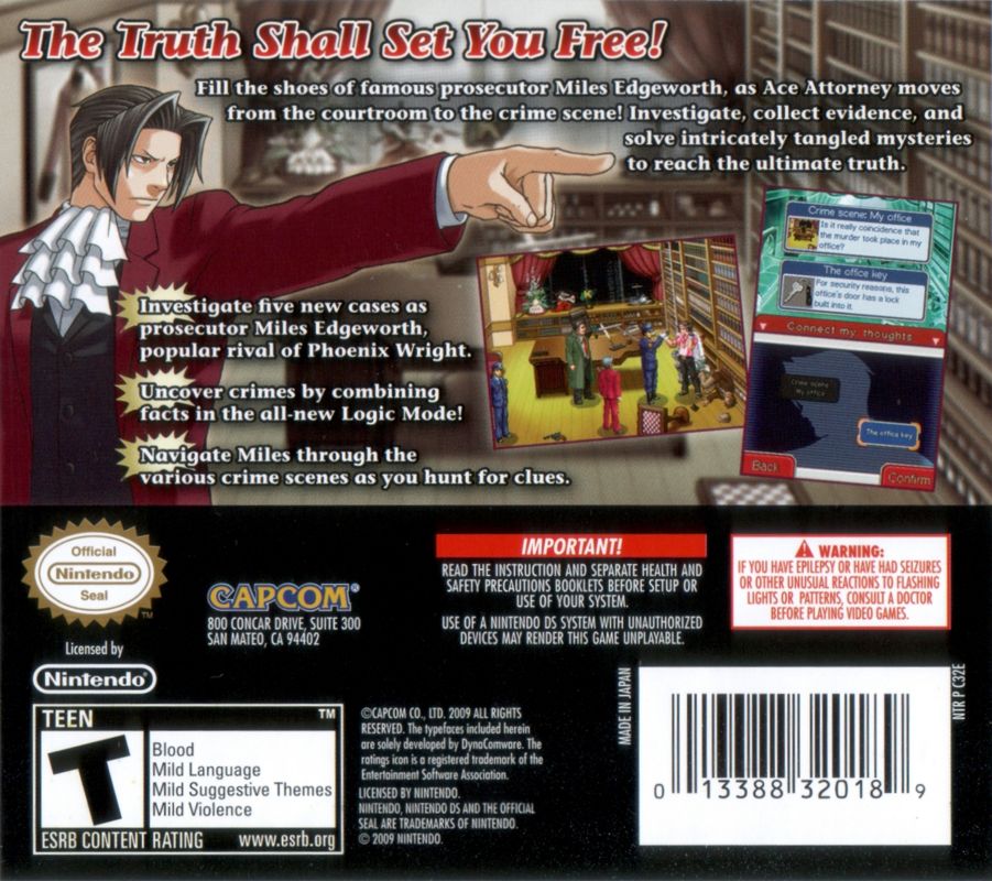 Ace Attorney Investigations: Miles Edgeworth - Nintendo DS
