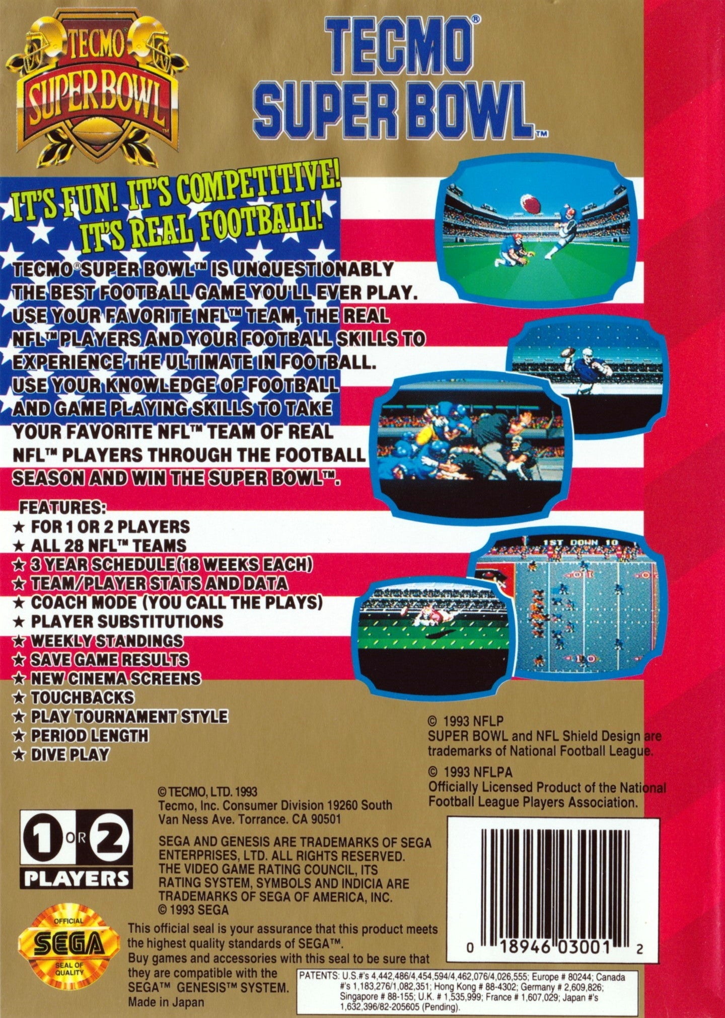 Tecmo Super Bowl - Sega Genesis