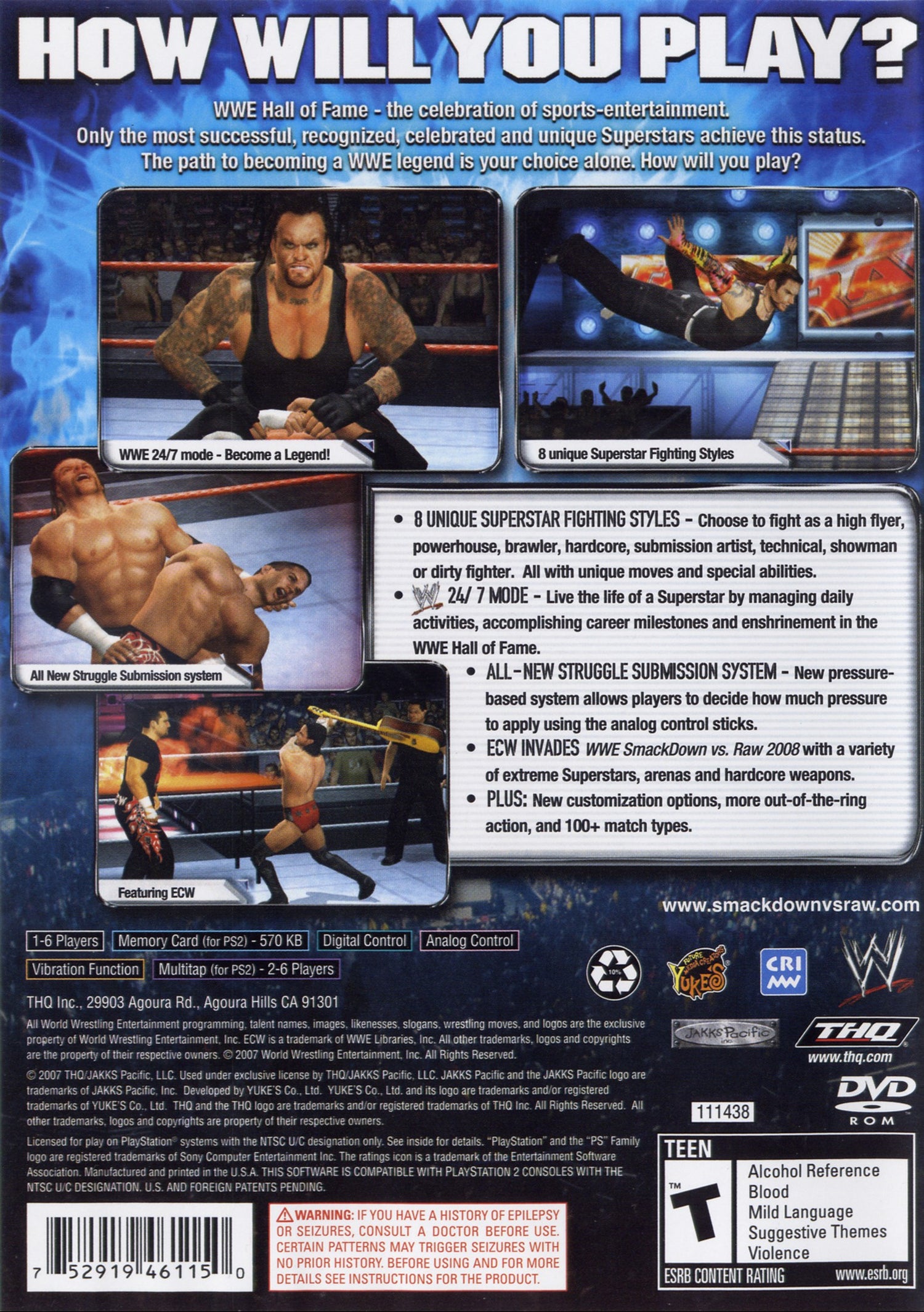 WWE Smackdown vs. Raw 2008 - Playstation 2