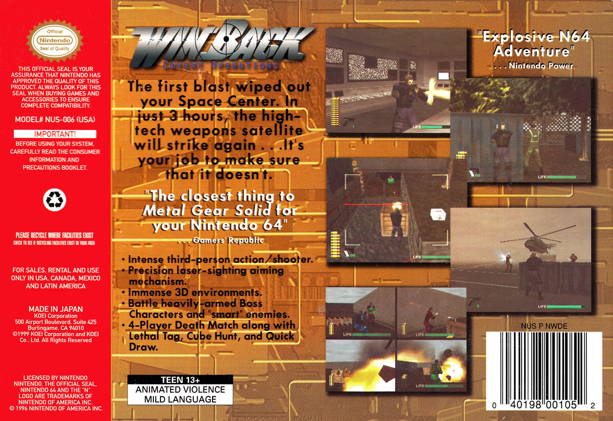 Winback Covert Operations - Nintendo 64 - Retro Island Gaming