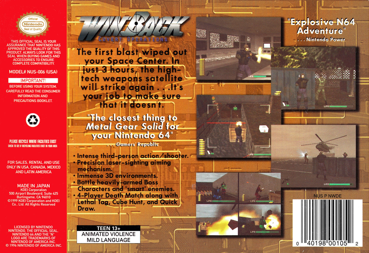 Winback Covert Operations - Nintendo 64