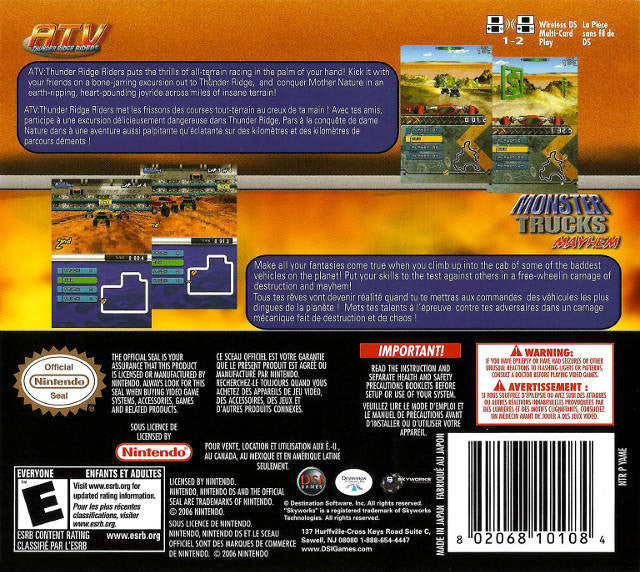 ATV Thunder Ridge Riders and Monster Truck Mayhem - Nintendo DS