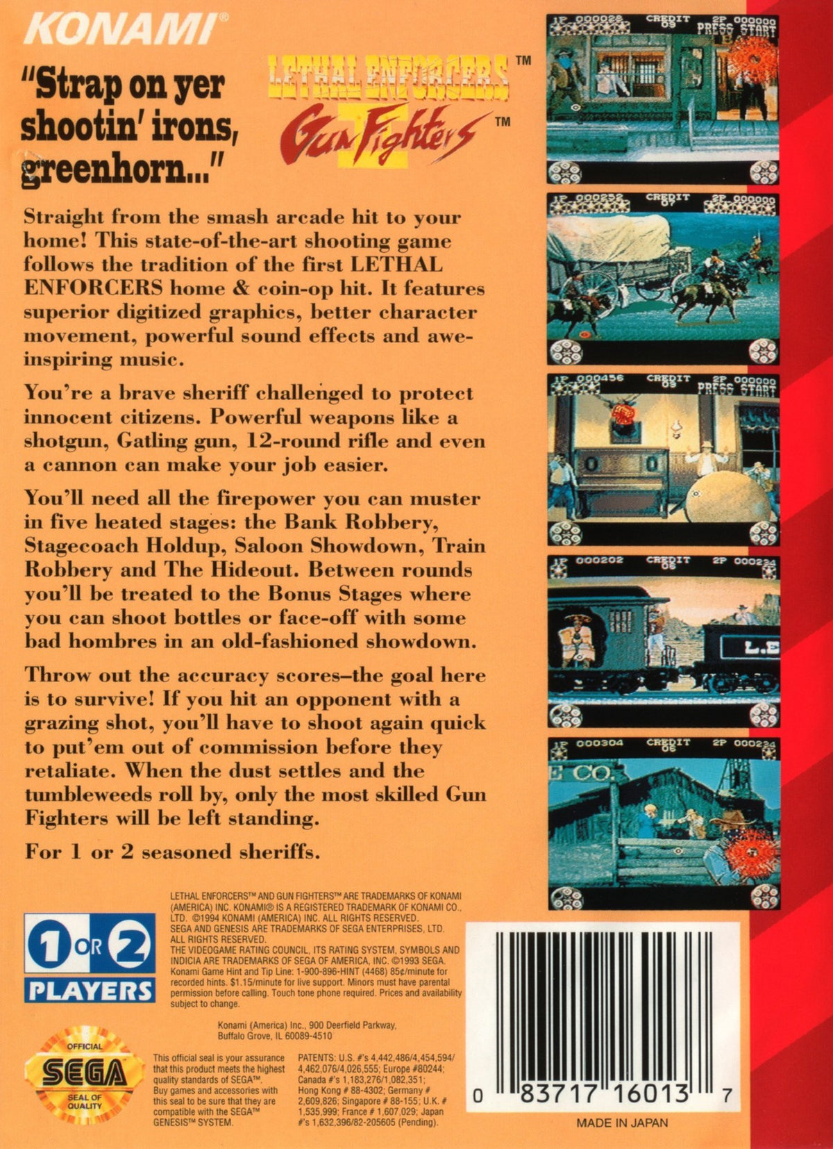 Lethal Enforcers II - Sega Genesis