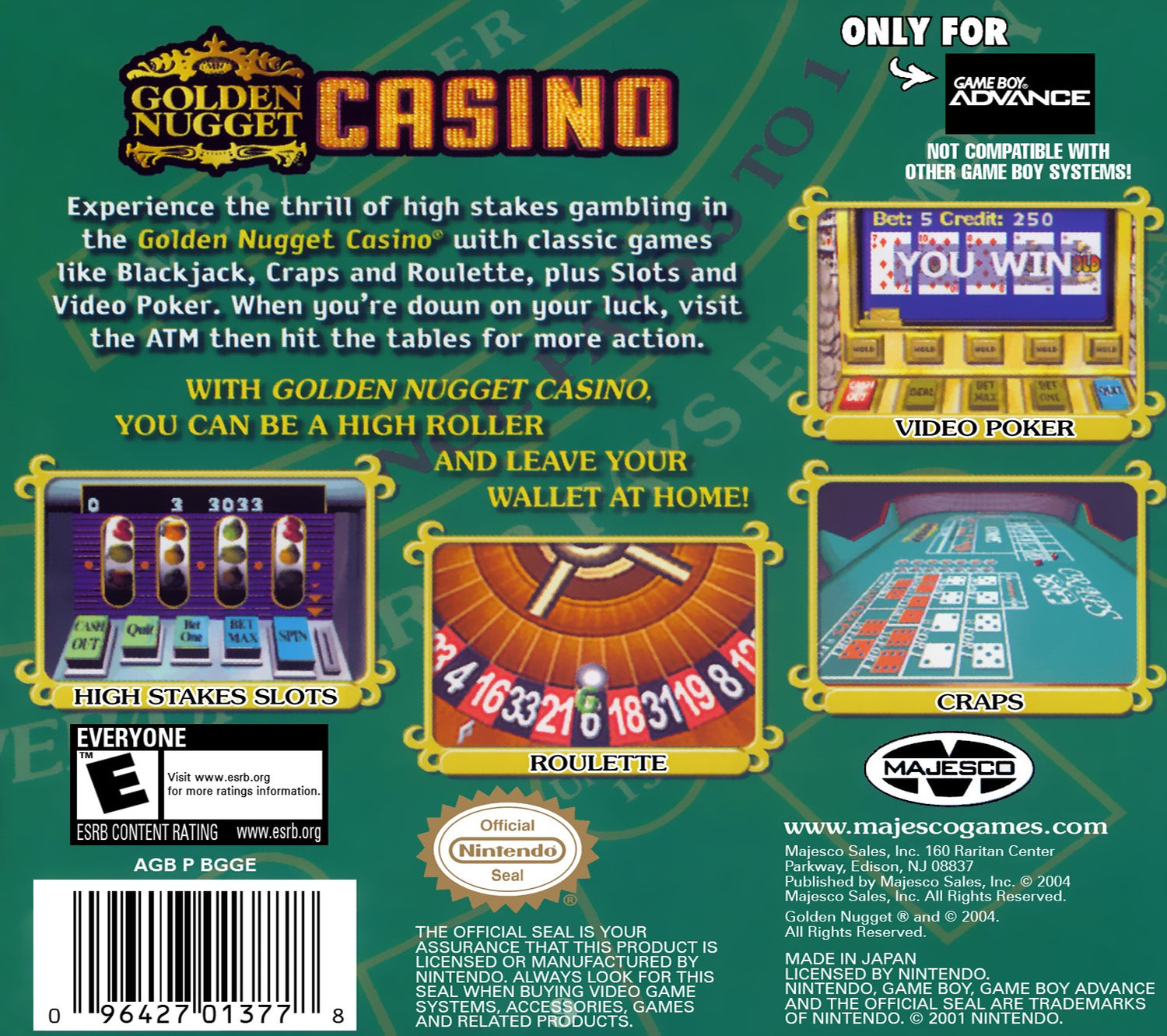 Casino Golden Nugget - GameBoy Advance