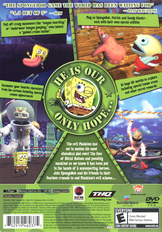 SpongeBob SquarePants Battle for Bikini Bottom [Greatest Hits] - Playstation 2 - Retro Island Gaming