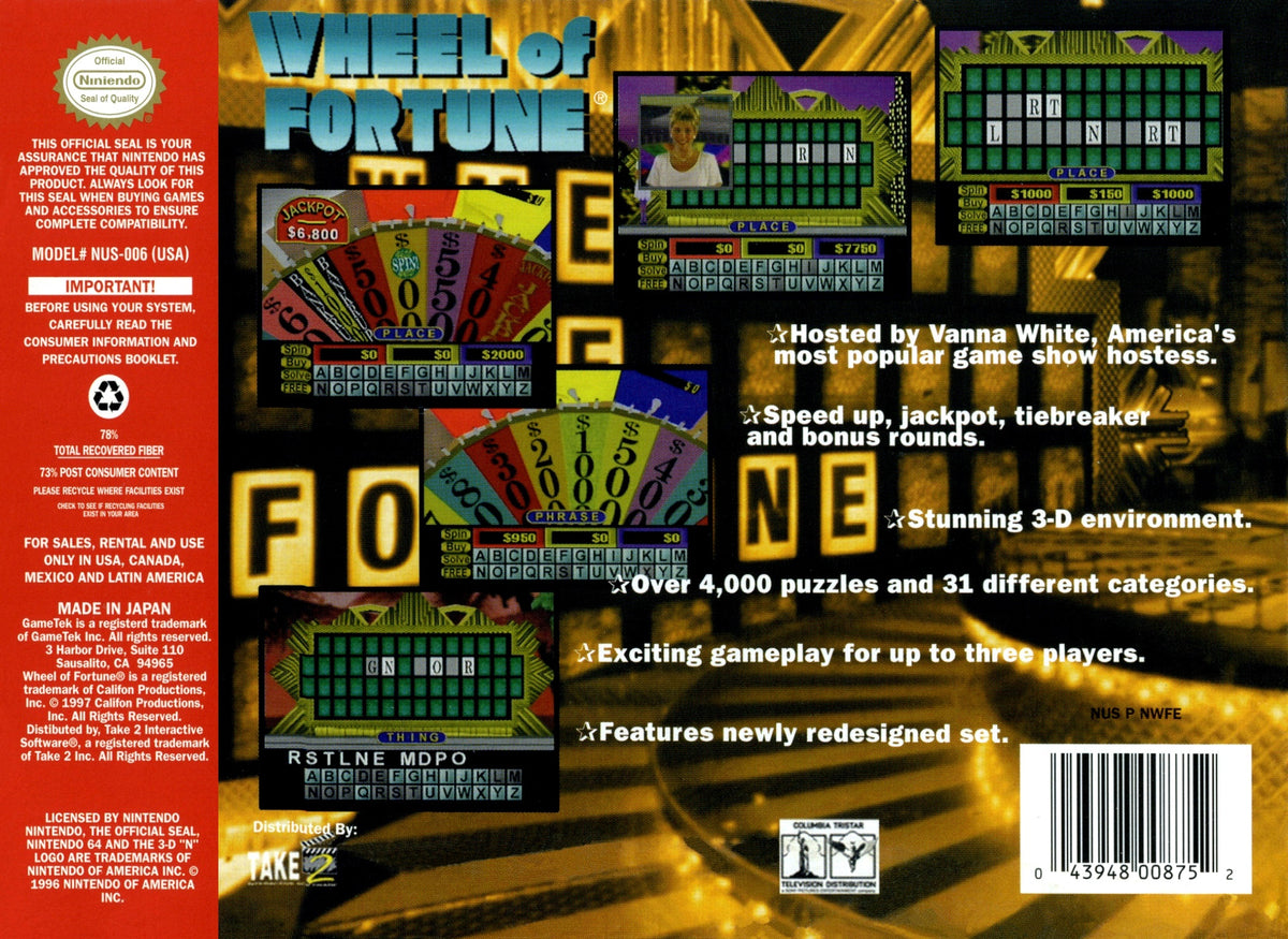 Wheel of Fortune - Nintendo 64 - Retro Island Gaming