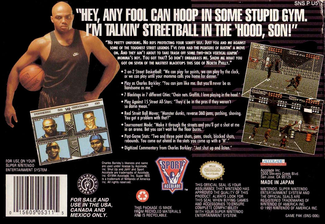 Barkley: Shut Up and Jam! - Super Nintendo