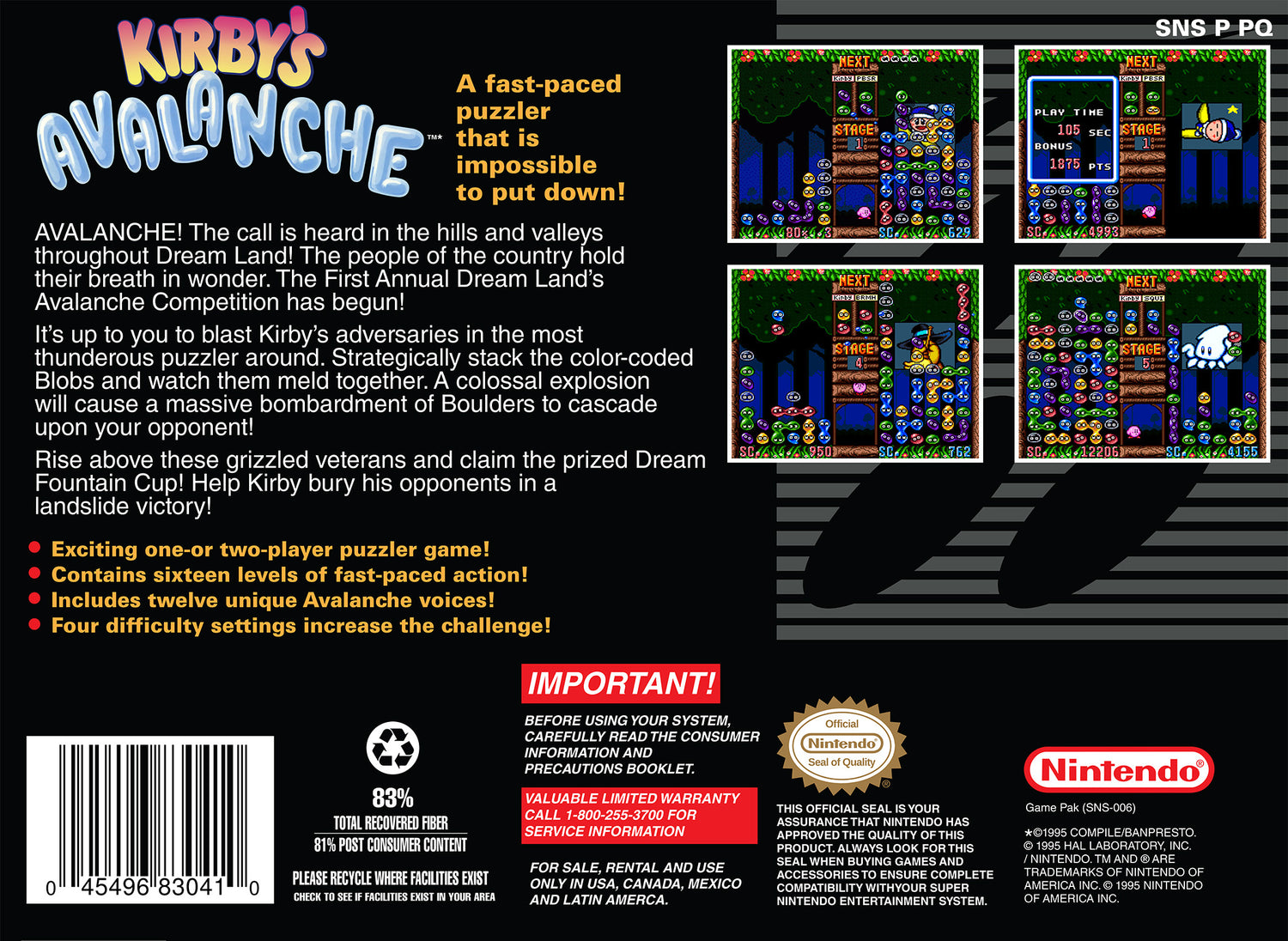 Kirby's Avalanche - Super Nintendo
