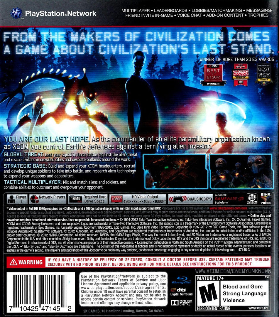 XCOM Enemy Unknown - Playstation 3 - Retro Island Gaming