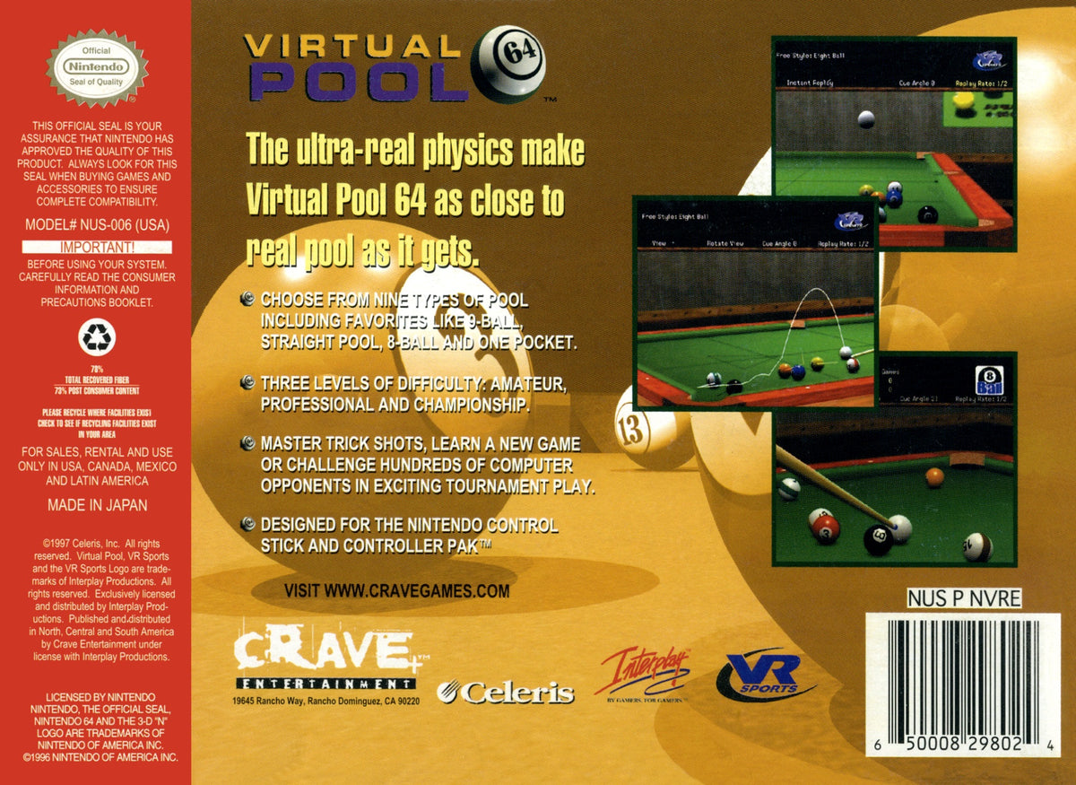 Virtual Pool - Nintendo 64 - Retro Island Gaming