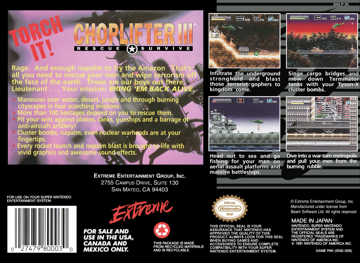 Choplifter 3 - Super Nintendo