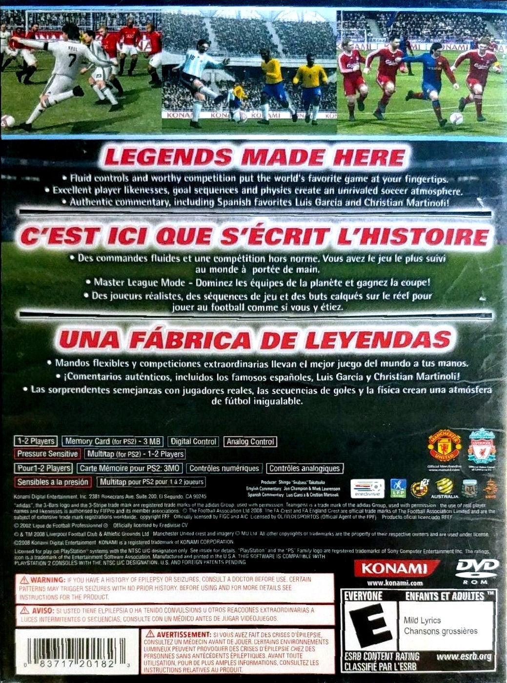 Pro Evolution Soccer 2009 - Playstation 2