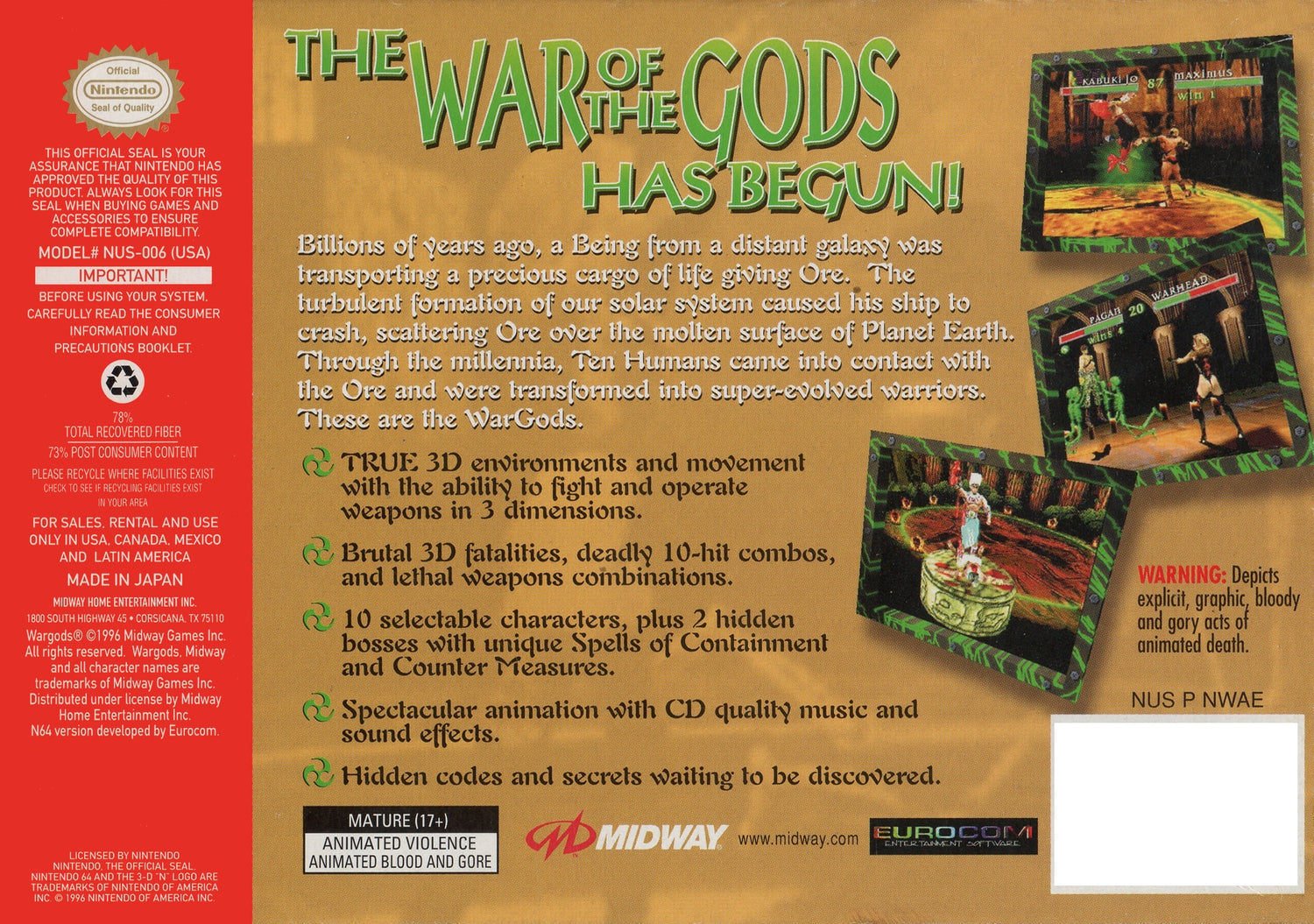 War Gods - Nintendo 64
