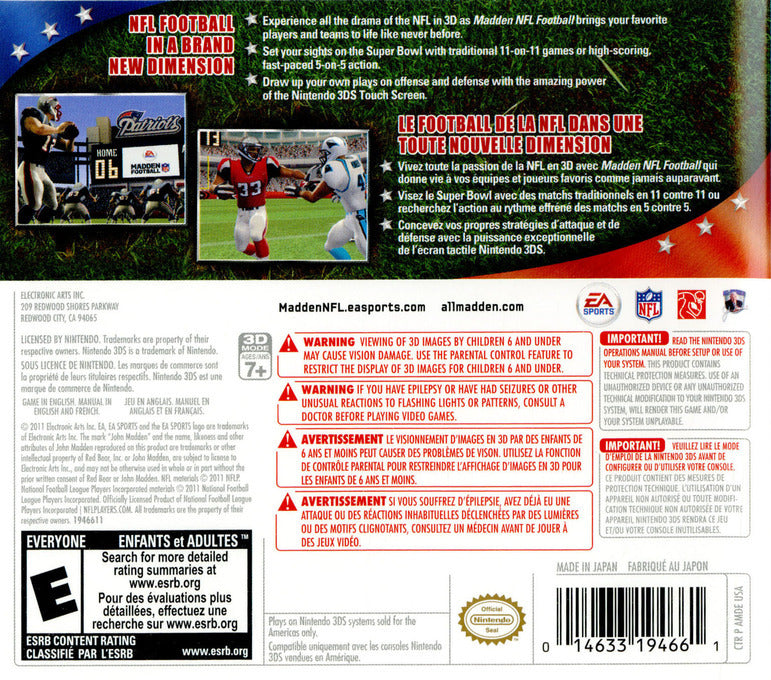 Madden NFL Football - Nintendo 3DS