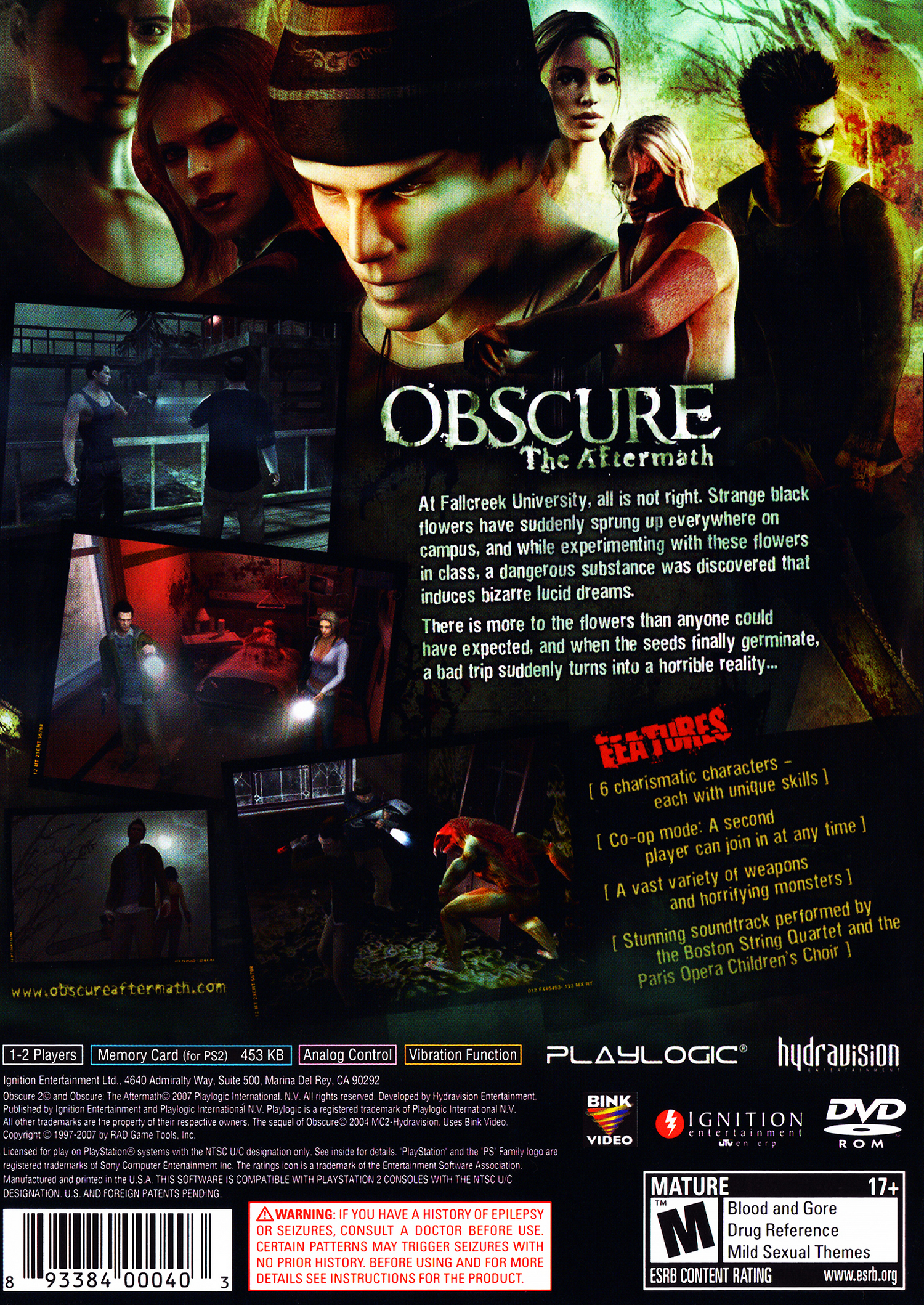 Obscure The Aftermath - Playstation 2