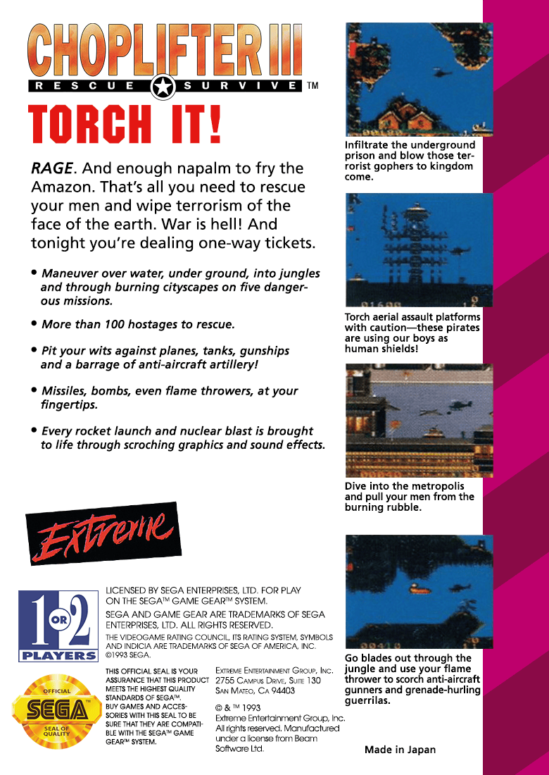 Choplifter III - Sega Game Gear