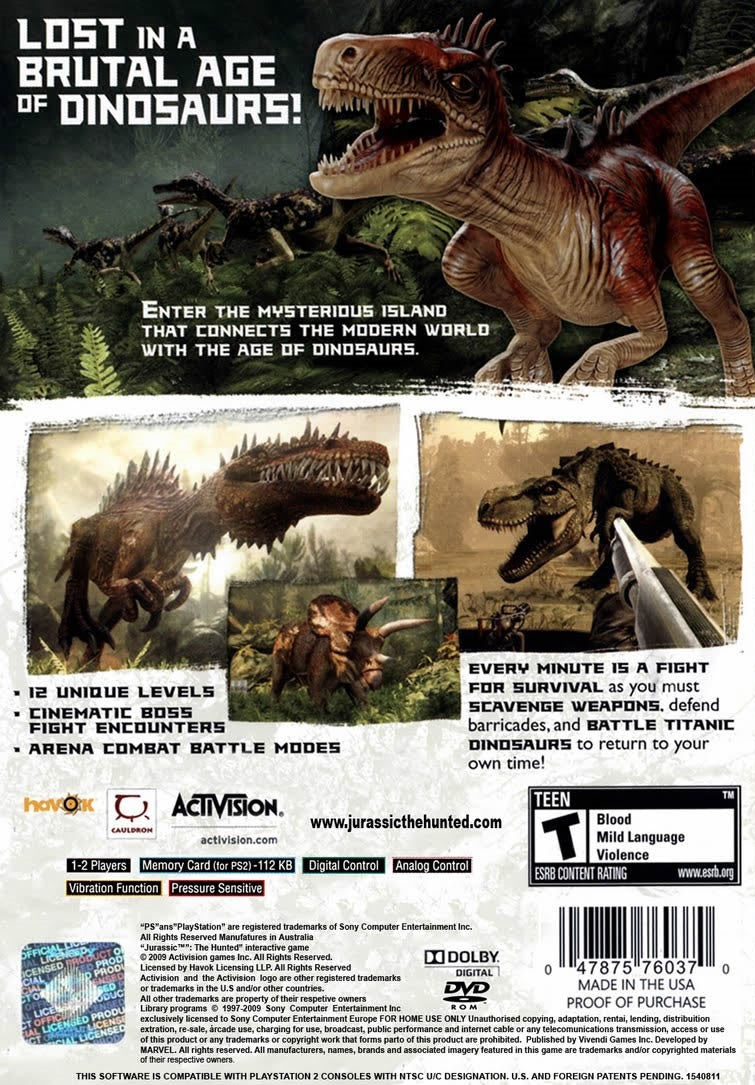 Jurassic: The Hunted - Playstation 2