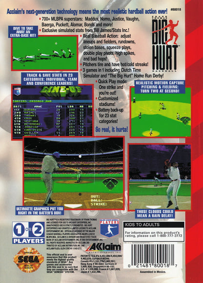 Frank Thomas Big Hurt Baseball - Sega Genesis - Retro Island Gaming