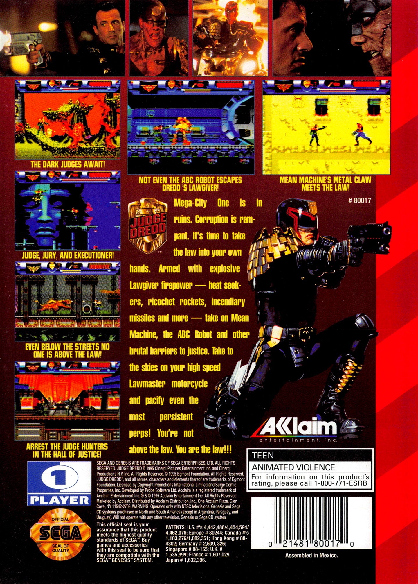 Judge Dredd - Sega Genesis
