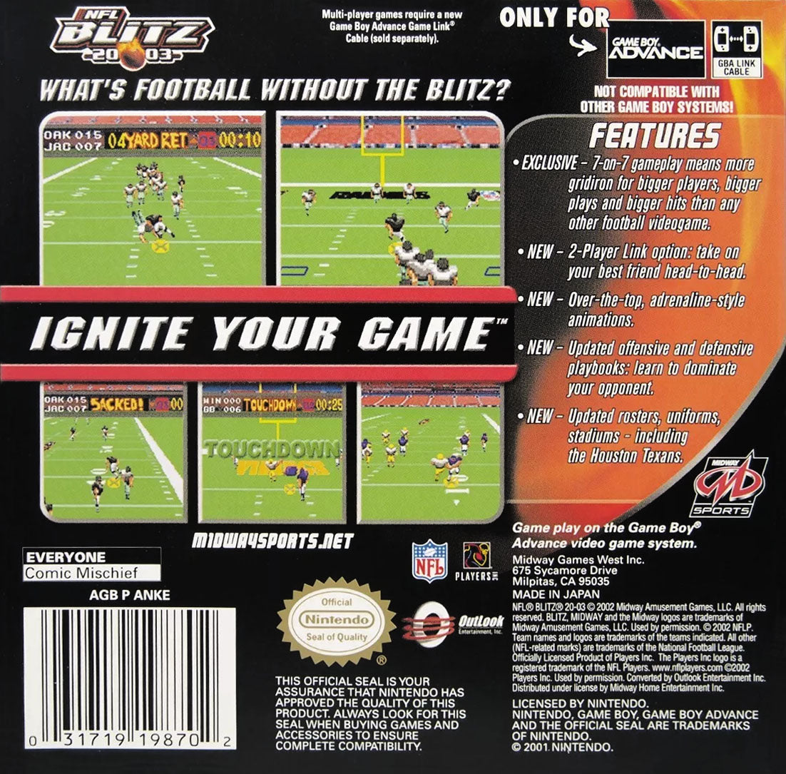 NFL Blitz 2003 - GameBoy Advance