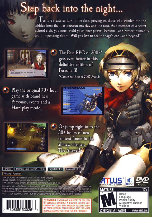Shin Megami Tensei: Persona 3 FES - Playstation 2