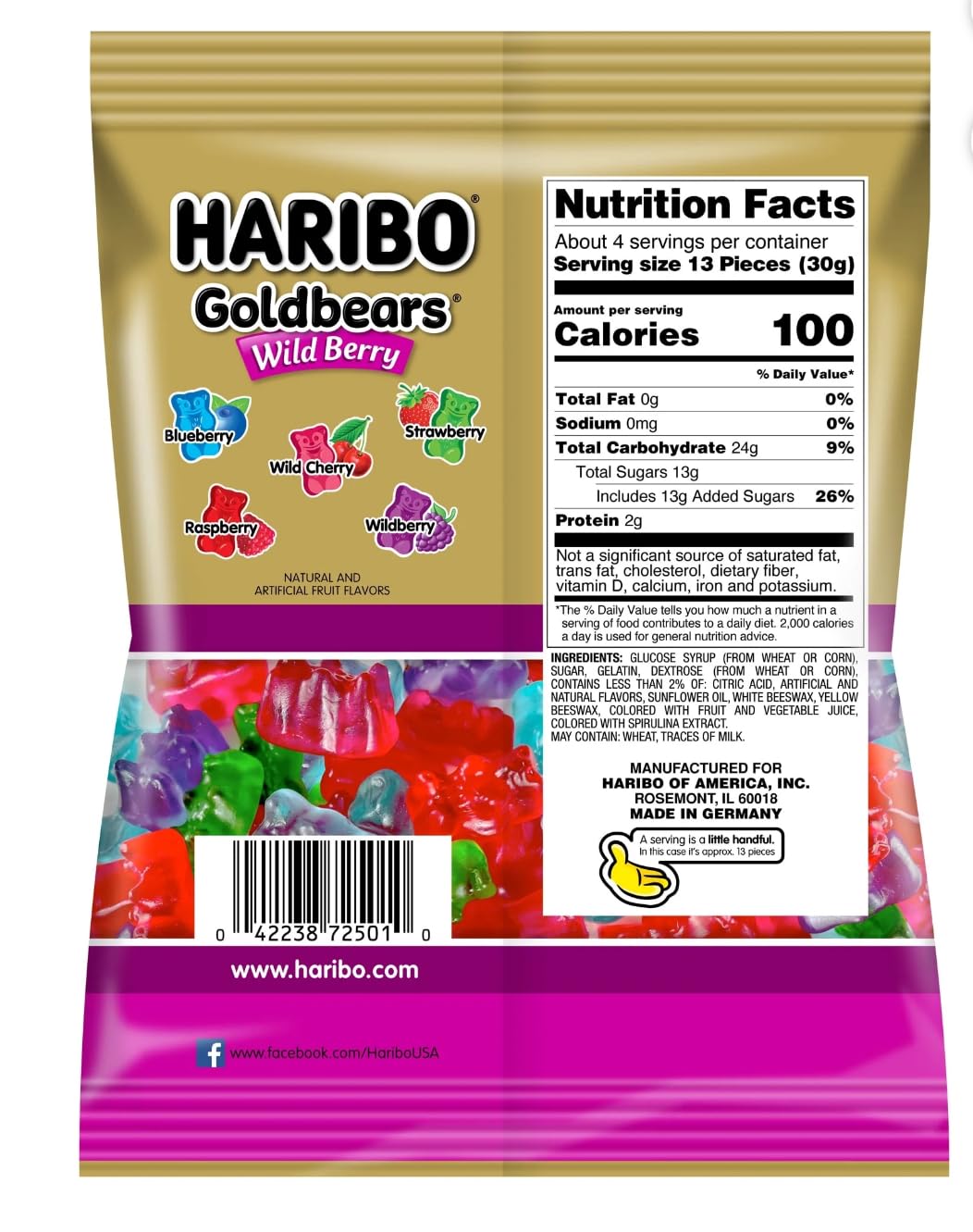 Haribo Wild Berry Gummy Candy (5 Ounce Bag)