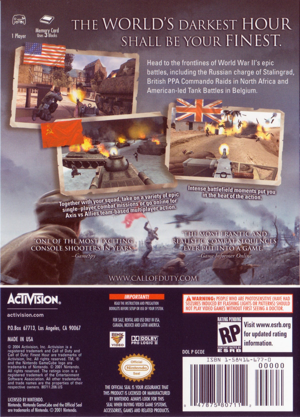 Call of Duty: La mejor hora - Gamecube