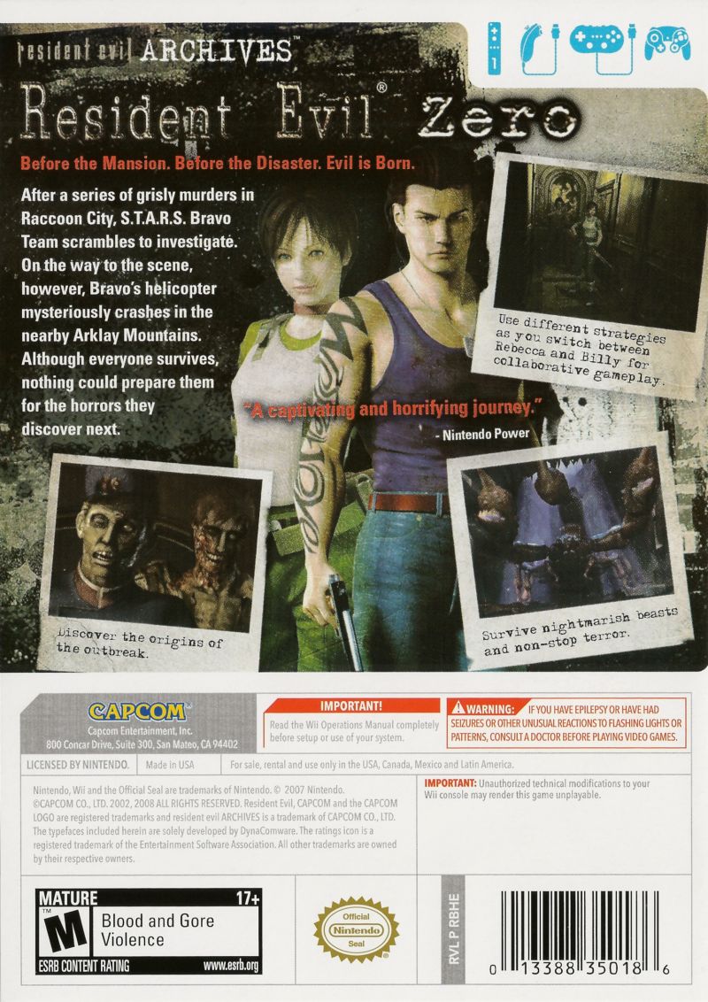 Resident Evil Archives: Resident Evil Zero - Wii