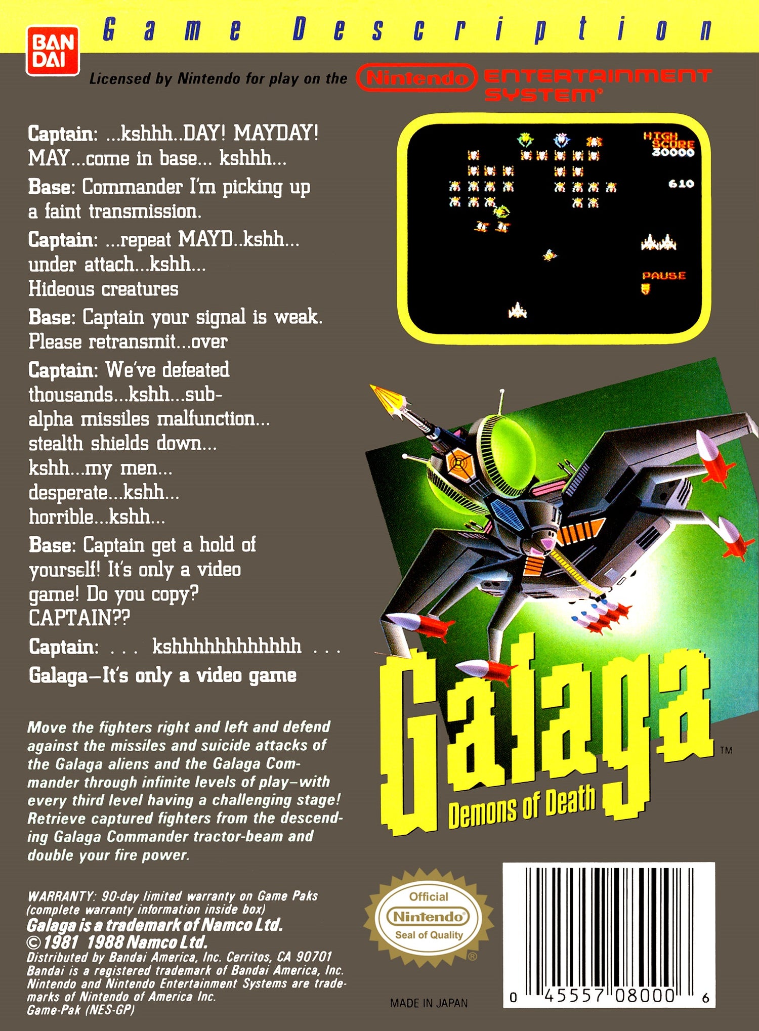 Galaga: Demons of Death - NES