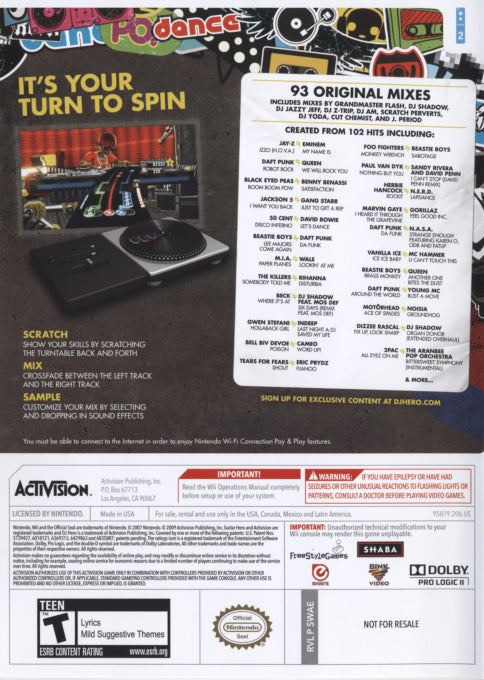 DJ Hero (game only) - Wii