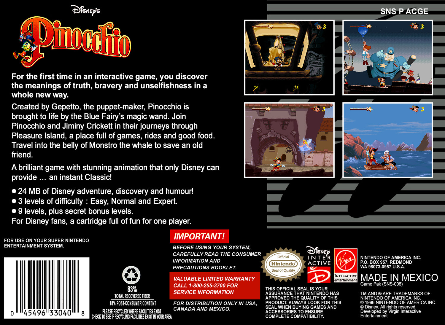 Pinocchio - Super Nintendo