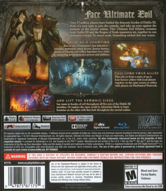 Diablo III [Ultimate Evil Edition] - Playstation 3