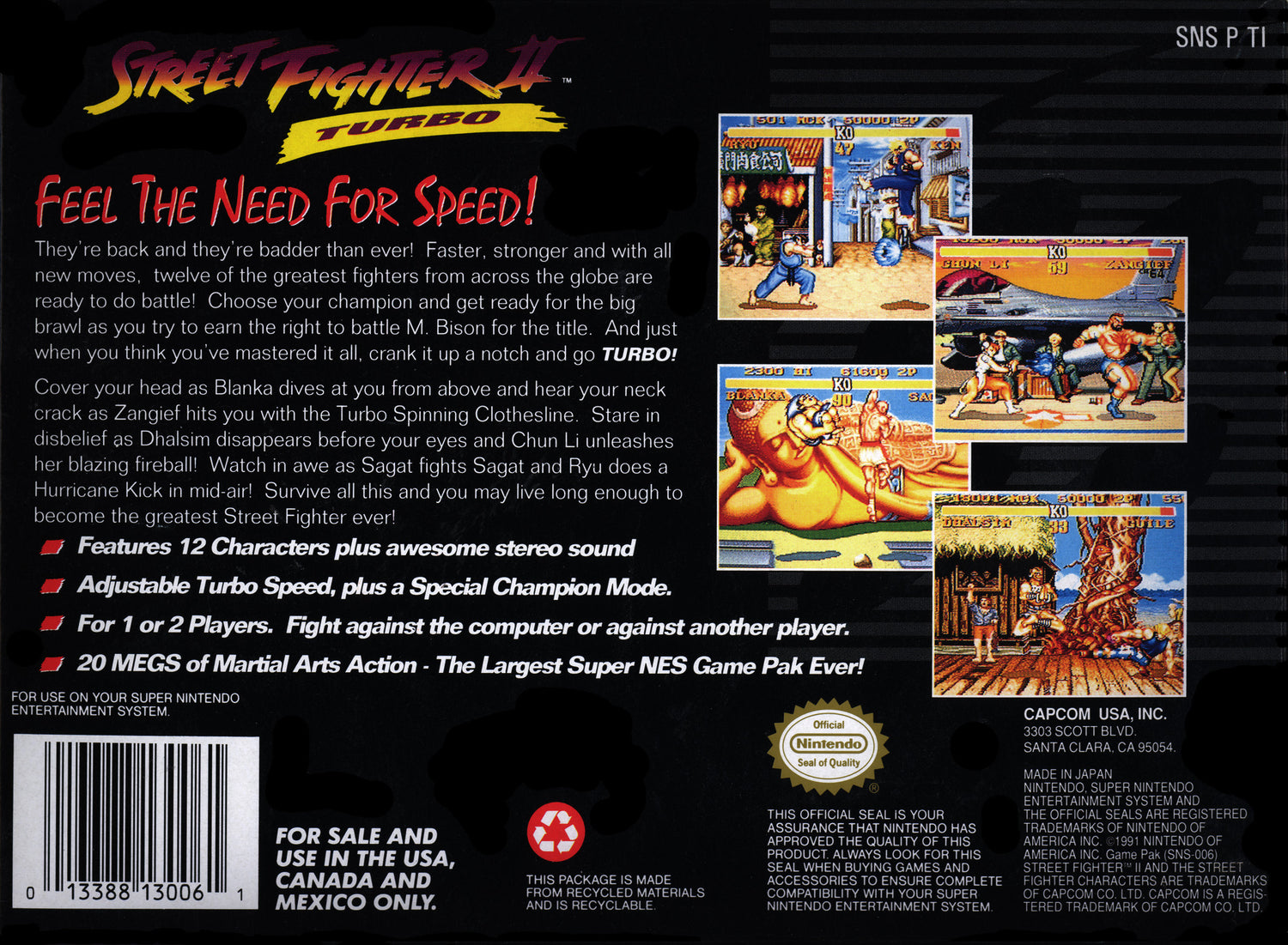 Street Fighter II Turbo - Super Nintendo
