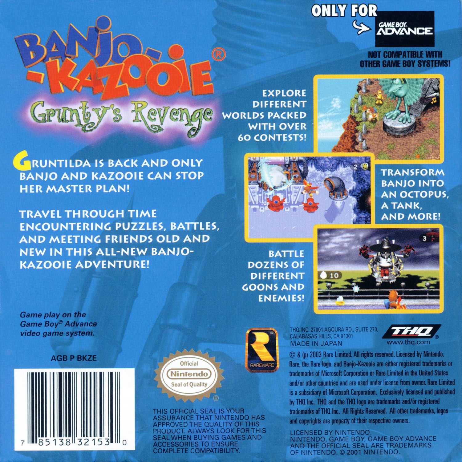 Banjo Kazooie Grunty's Revenge - GameBoy Advance