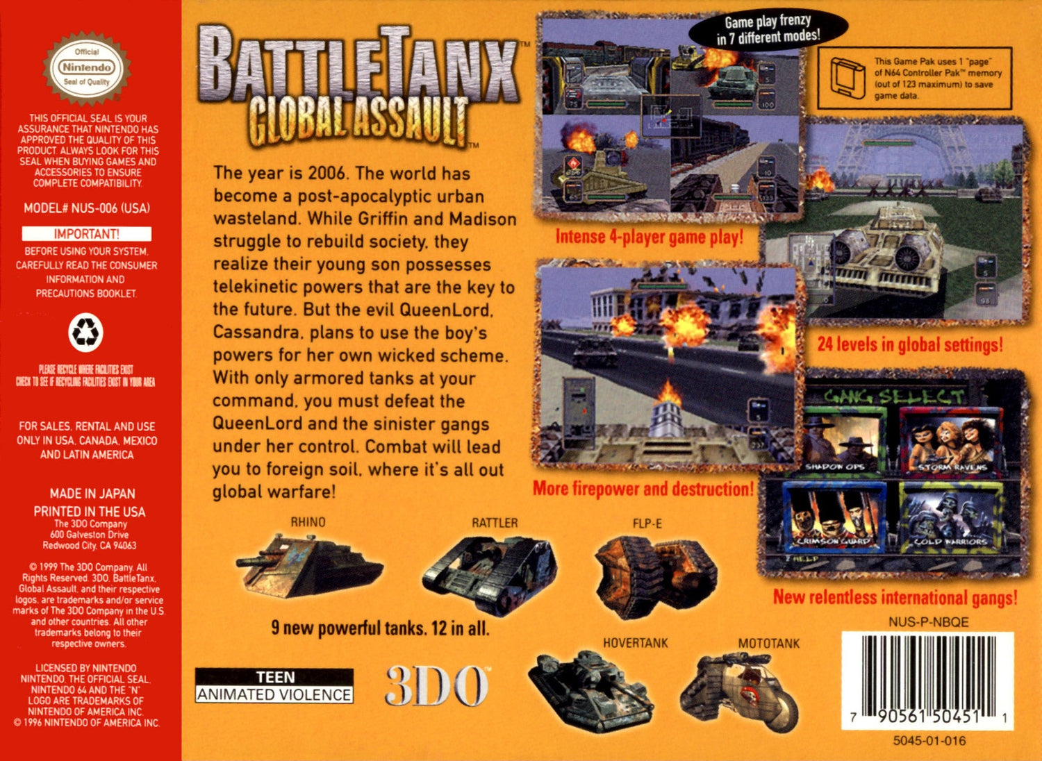 Battletanx Global Assault - Nintendo 64