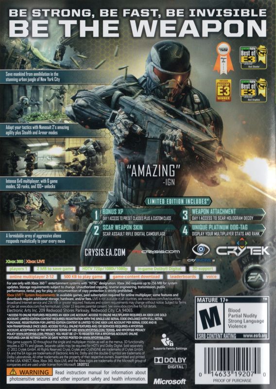 Crysis 2 [Limited Edition] - Xbox 360 - Retro Island Gaming