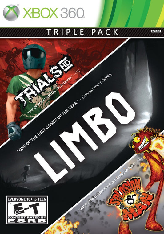 Triple Pack: Limbo, Trials HD, Splosion Man - Xbox 360 - Retro Island Gaming