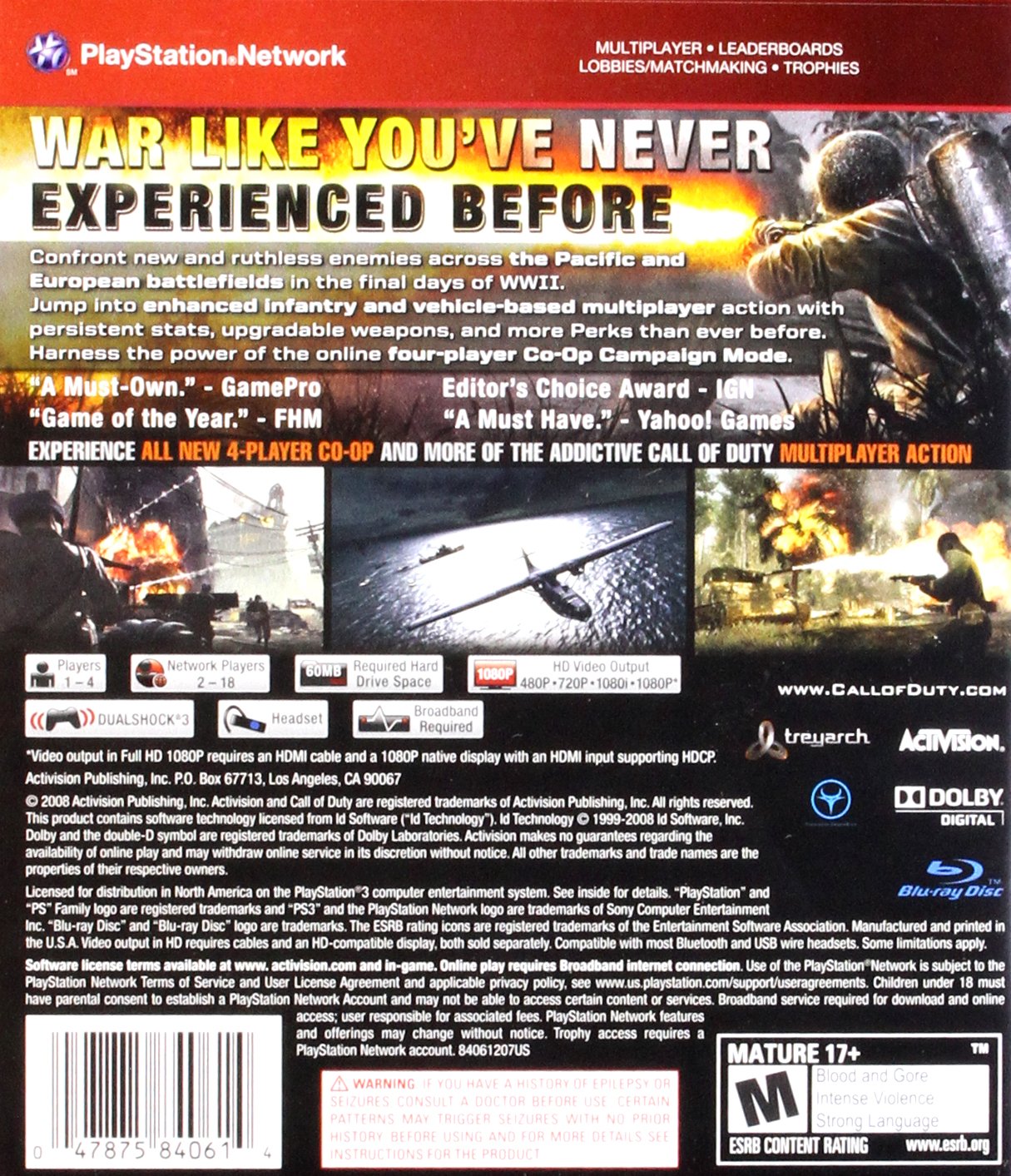 Call of Duty World at War [Grandes éxitos] - Playstation 3