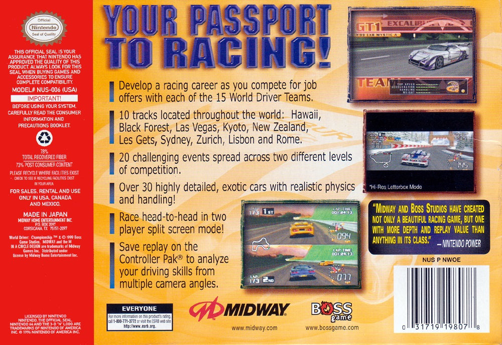 World Driver Championship - Nintendo 64 - Retro Island Gaming